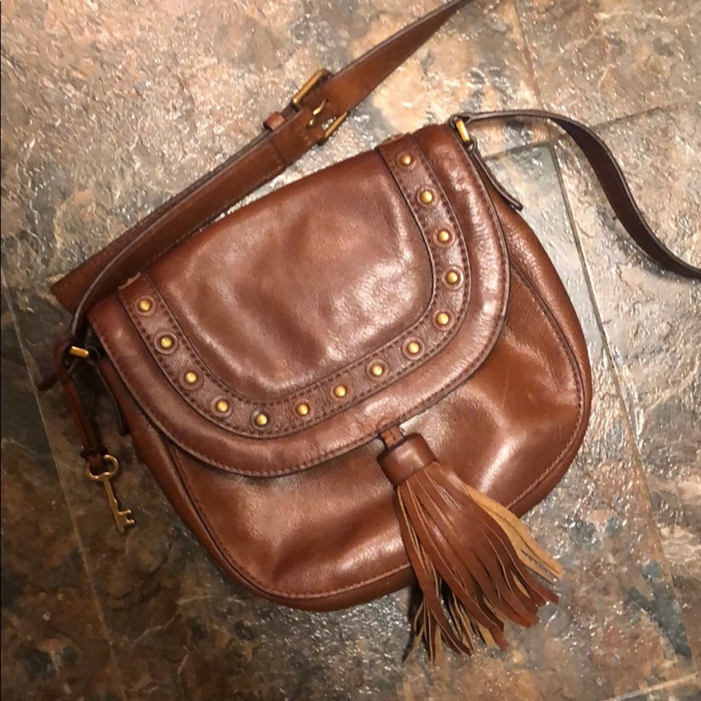 Leather Fossil crossbody bag